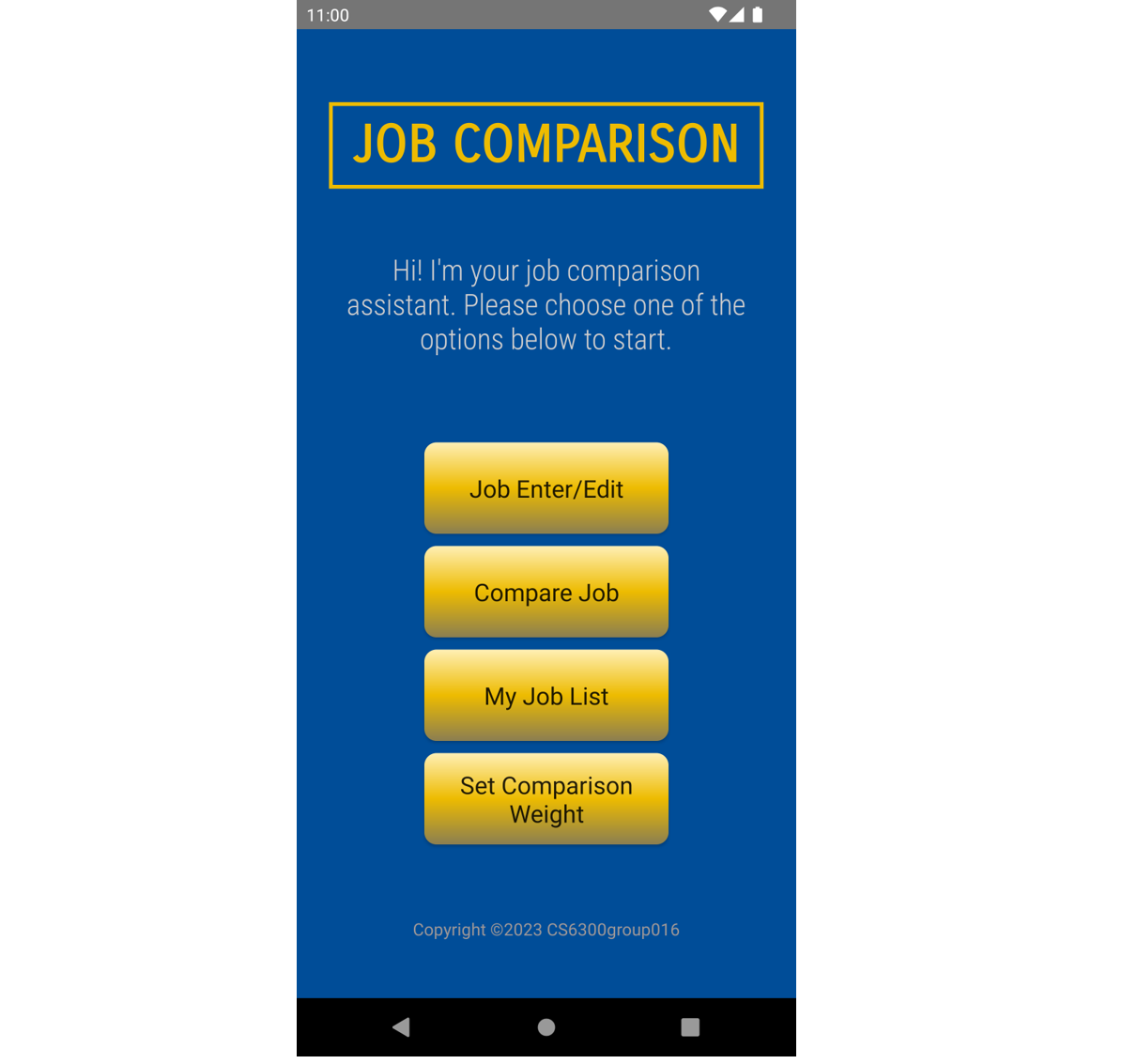 Job Comparison Mobile Application